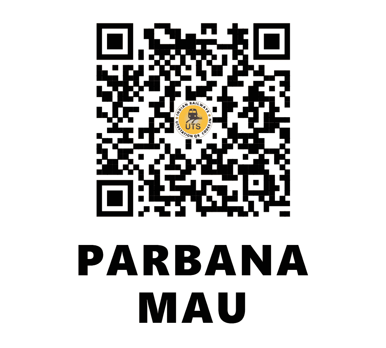 UTS QR Code for PARBANA MAU - PQU - WC (MADHYA PRADESH)